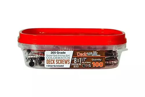 #8x1.5" Brown Deck Screws – Trim Head T15 305 Grade SS – 100ct