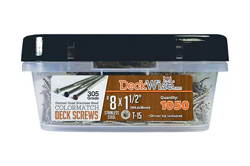 #8x1.5" Brown Deck Screws – Trim Head T15 305 Grade SS – 1,050 ct