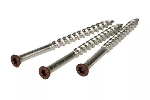 #8x2.5" Brown Deck Screws – Trim Head T15 305 Grade SS – 1,050 ct