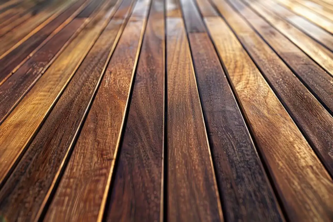 Close-up of Ipe hardwood grain and color